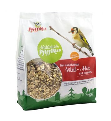 Směs krmení bez slupek Vital-Mix s hmyzem 1kg Pfiffikus