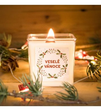 Vánoční svíčka ze sojového vosku 80ml - skořice Aromka