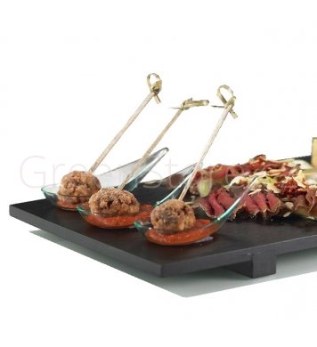 Extra velký tác z bambusu černý pro gastro a deko účely