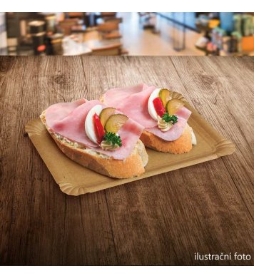 Tácek papírový Kraft 16x10cm (100ks) Hit office