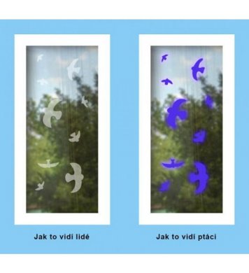 vidění ptáků UV Samolepky na sklo proti ptákům 12ks - siluety