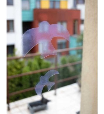 zvířecí sousedé UV Samolepky na sklo proti ptákům 12ks - siluety