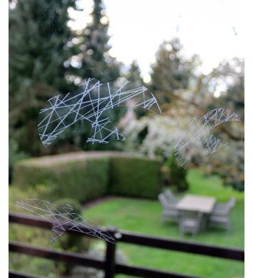 bez lepidla Snímatelné UV Samolepky na sklo proti ptákům 12ks - siluety s cikcak pruhy