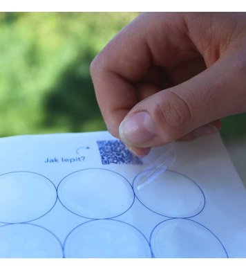 Snímatelné UV Samolepky na sklo proti ptákům 54ks - pták v kolečku