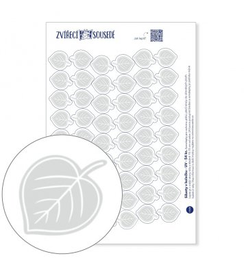 UV Samolepky na sklo proti ptákům 54ks - listy