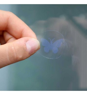 bezpečnost UV Samolepky na sklo proti ptákům 54ks - motýl v kolečku