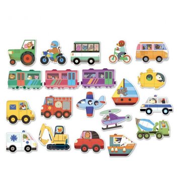 Vilac Dřevěné magnetky doprava 20 ks
