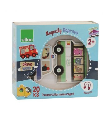 Vilac Dřevěné magnetky doprava 20 ks