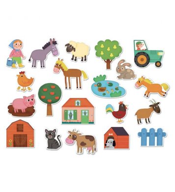 Vilac Dřevěné magnetky farma 20 ks