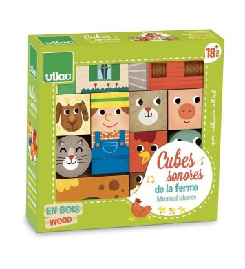 Vilac Dřevěné zvukové kostky Farma