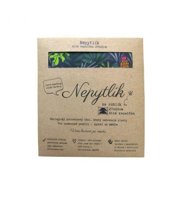 Voskovaná šitá kapsička na rohlík - Palmy 27x22cm Nepytlík 2