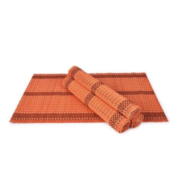 GoEco Bambusové prostírání 44x30cm - oranžové, sada 4ks