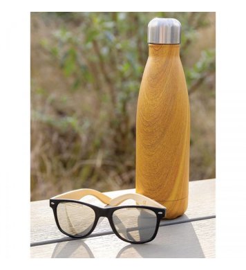 XD Design Nerezová láhev na vodu 500ml - foto světlé dřevo