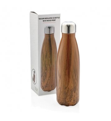 XD Design Nerezová láhev na vodu 500ml - tmavé dřevo obal