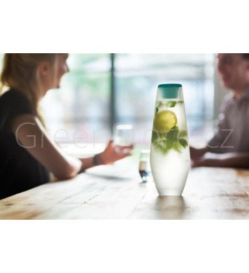 Designová skleněná láhev se zeleným víčkem XD Design