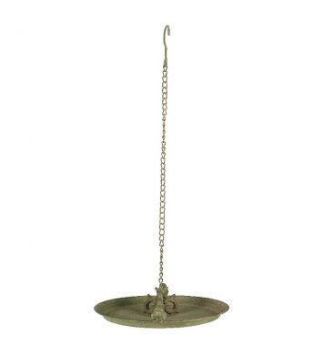 Závěsné kovové pítko s 2 ptáčky - zelená patina Esschert Design 4