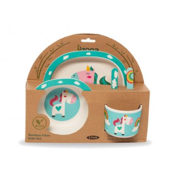 Zopa 5 dílná dětská jídelní sada - jednorožec