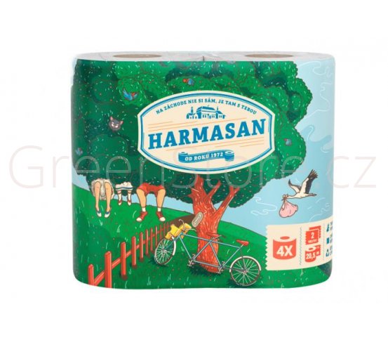 Toaletní recyklovaný papír - 4 role Harmasan