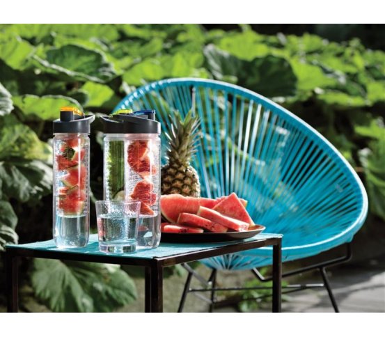 Loooqs Láhev s košíkem na ovoce 800ml - oranžová