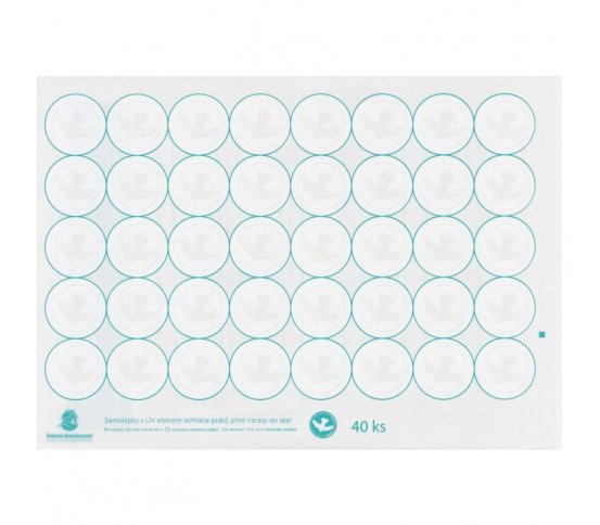 UV Ptačí samolepky na sklo - kolečka 40ks