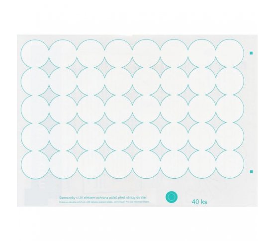 UV Ptačí samolepky na sklo - kolečka v kolečku 40ks