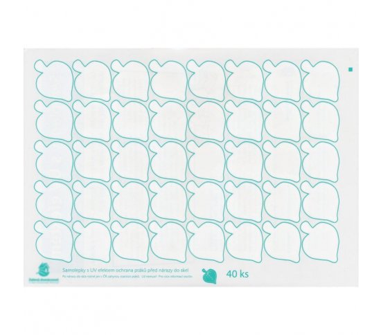 UV Snímatelné samolepky na sklo - listy lípy 40ks