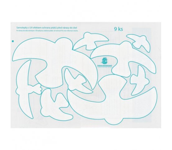 UV Ptačí samolepky na sklo - siluety 9ks