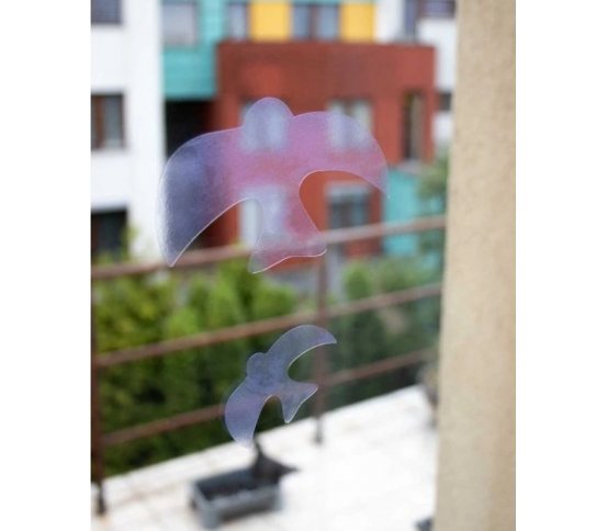 zvířecí sousedé Snímatelné UV Samolepky na sklo proti ptákům 12ks - siluety