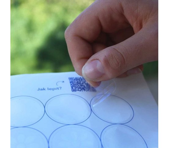 UV Samolepky na sklo proti nárazům ptáků 54ks - kytka v kolečku