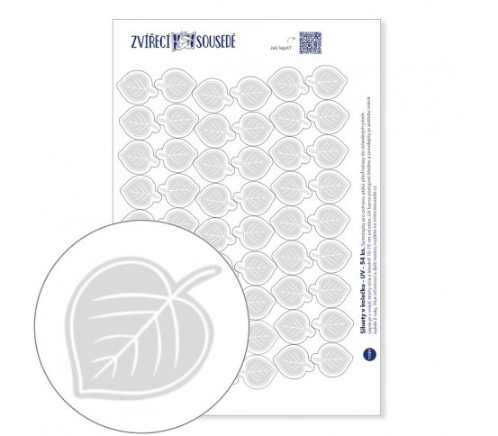 UV Samolepky na sklo proti ptákům 54ks - listy