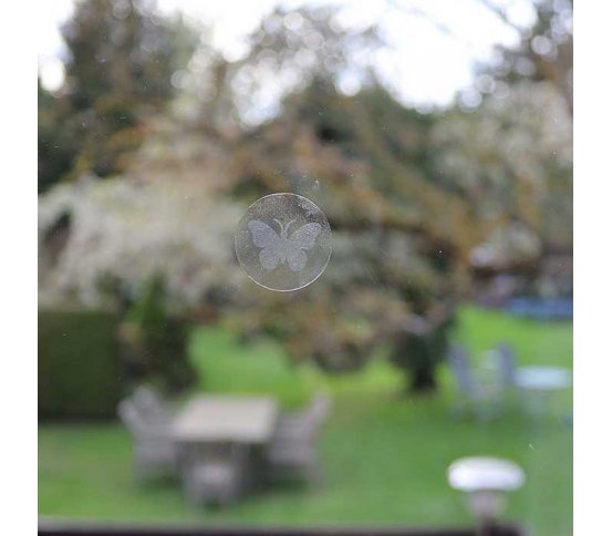 zvířecí sousedé UV Samolepky na sklo proti ptákům 54ks - motýl v kolečku