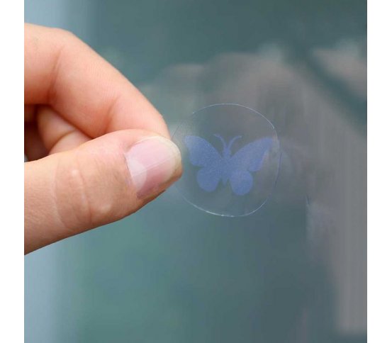 bezpečnost UV Samolepky na sklo proti ptákům 54ks - motýl v kolečku