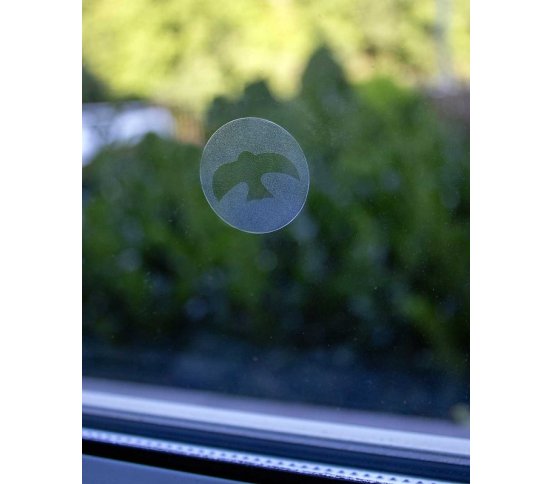Snímatelné UV Samolepky na sklo proti ptákům 54ks - pták v kolečku