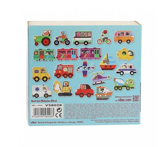 Vilac Dřevěné magnetky doprava 20 ks
