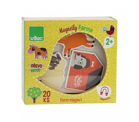 Vilac Dřevěné magnetky farma 20 ks