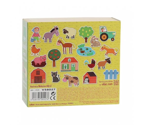 Vilac Dřevěné magnetky farma 20 ks