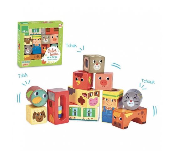 Vilac Dřevěné zvukové kostky Farma