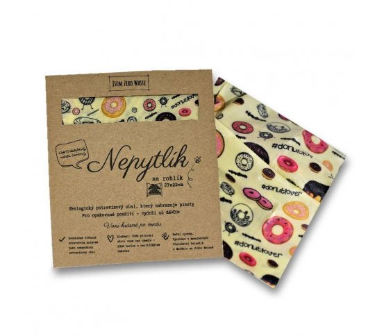 Voskovaná šitá kapsička na rohlík - 27x22cm Nepytlík