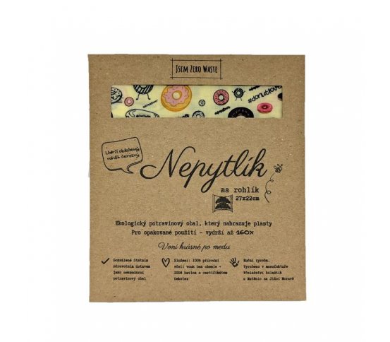 Voskovaná šitá kapsička na rohlík - 27x22cm Nepytlík 3