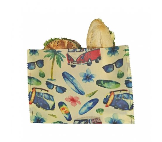 Voskovaná šitá kapsička na rohlík - Hawai 27x22cm Nepytlík