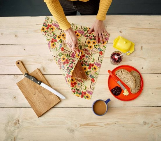 Voskovaný ubrousek na chleba 50x50cm - Floral The Beeswax Wrap