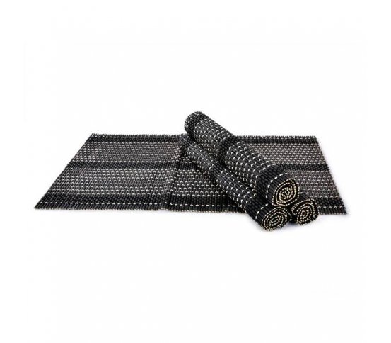 GoEco Bambusové prostírání 44x30cm - černé, sada 4ks