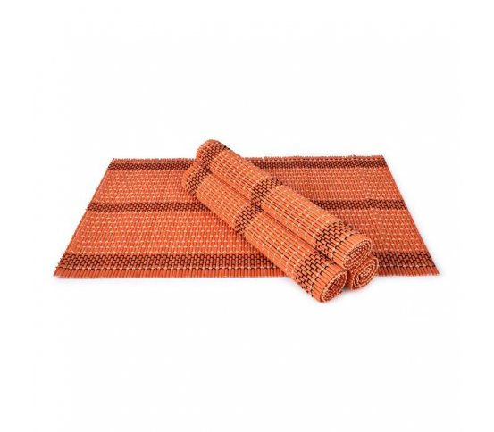 GoEco Bambusové prostírání 44x30cm - oranžové, sada 4ks