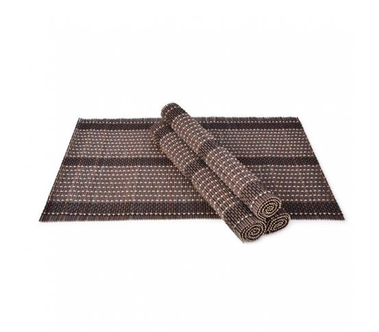 GoEco Bambusové prostírání 44x30cm - čokoládové, sada 4ks