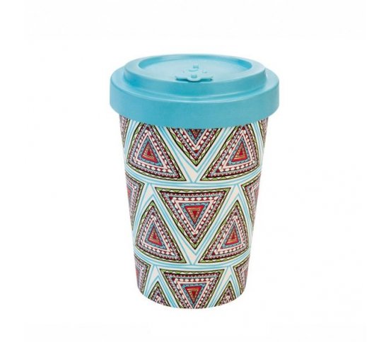 Woodway Kelímek na kávu z bambusu 400ml - Aztec Blue