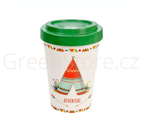 Woodway Kelímek na kávu z bambusu 400ml - Tent Green
