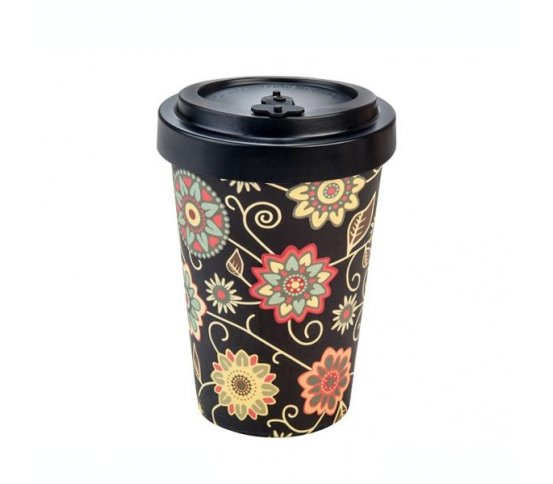 Woodway Kelímek na kávu z bambusu 400ml - Vintage Black