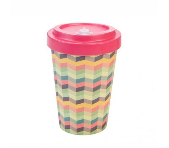 Woodway Kelímek na kávu z bambusu 400ml - Zig-Zag