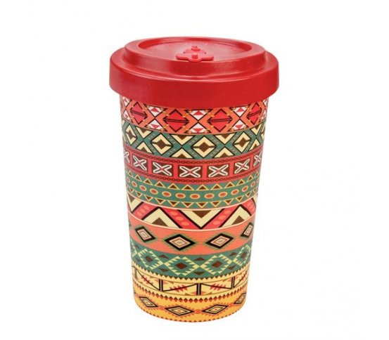 Woodway Kelímek na kávu z bambusu 500ml - Aztec Red