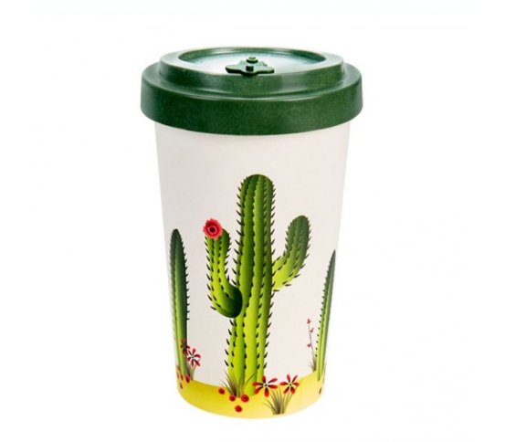 Woodway Kelímek na kávu z bambusu 500ml - Cactus Green